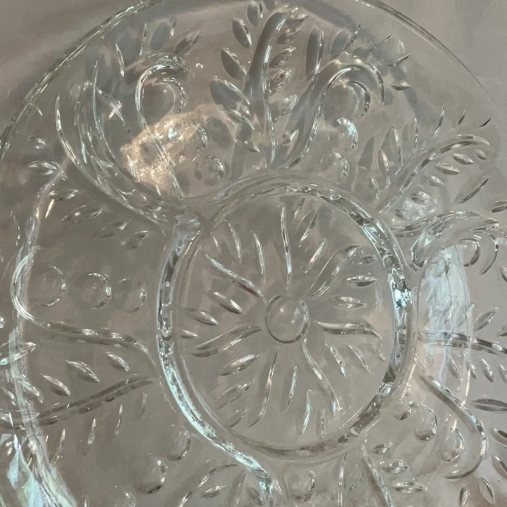 Etched Glass Hors d’oueuvres Platter